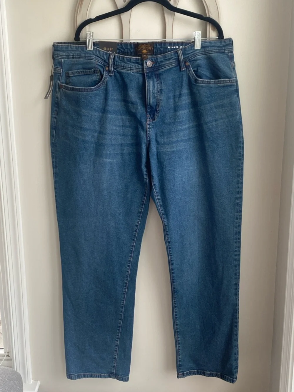 Copper & Oak Relaxed blue tinted rinse Straight Jeans 40 X 32 NEW WITH TAG